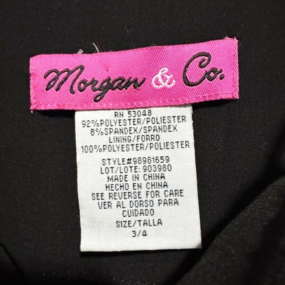 Morgan & Co. Jr. Sz 3/4 Spaghetti Strap Black Silver Glitter Lining Mini Dress - Picture 7 of 15